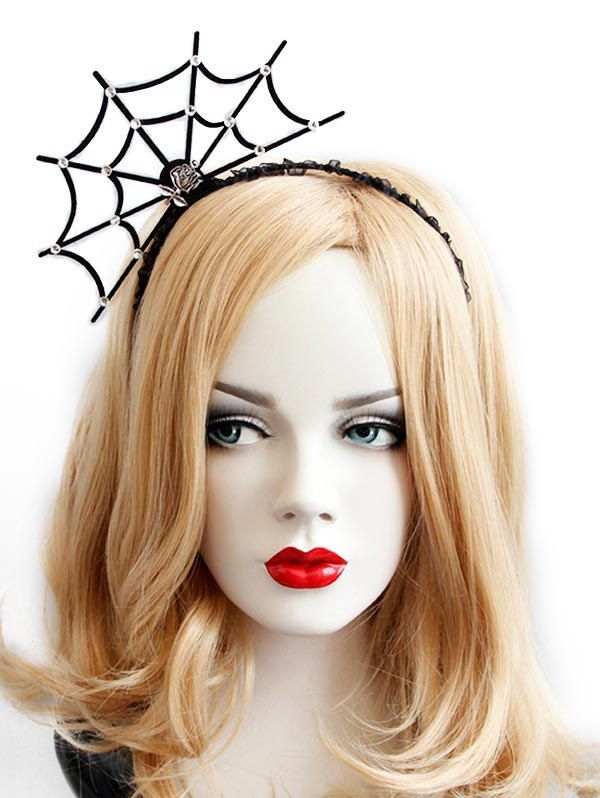 

Rhinestone Spider Web Halloween Hair Hoop, Black