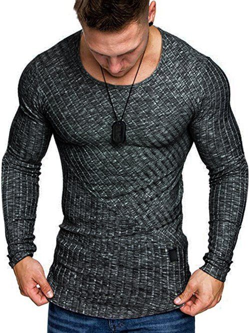 

Space Dye Long Sleeve T-shirt, Black