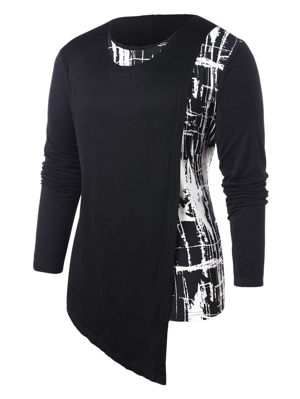 

Faux Twinset Round Neck T-shirt, Black