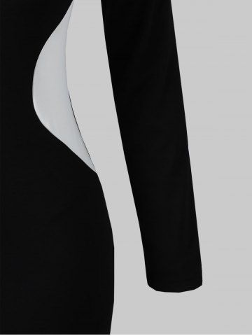 

Plus Size Keyhole Contrast Bodycon Mini Dress, Black