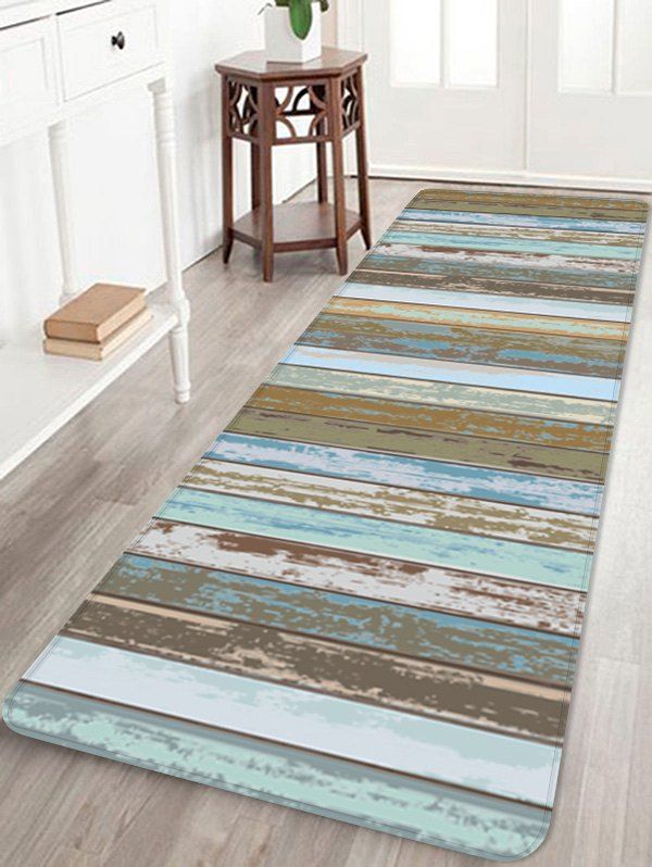 

Old Wood Grain Pattern Water Absorption Area Rug, Multi