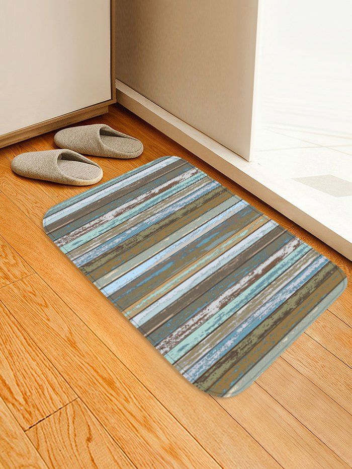 

Old Wood Grain Pattern Water Absorption Area Rug, Multi