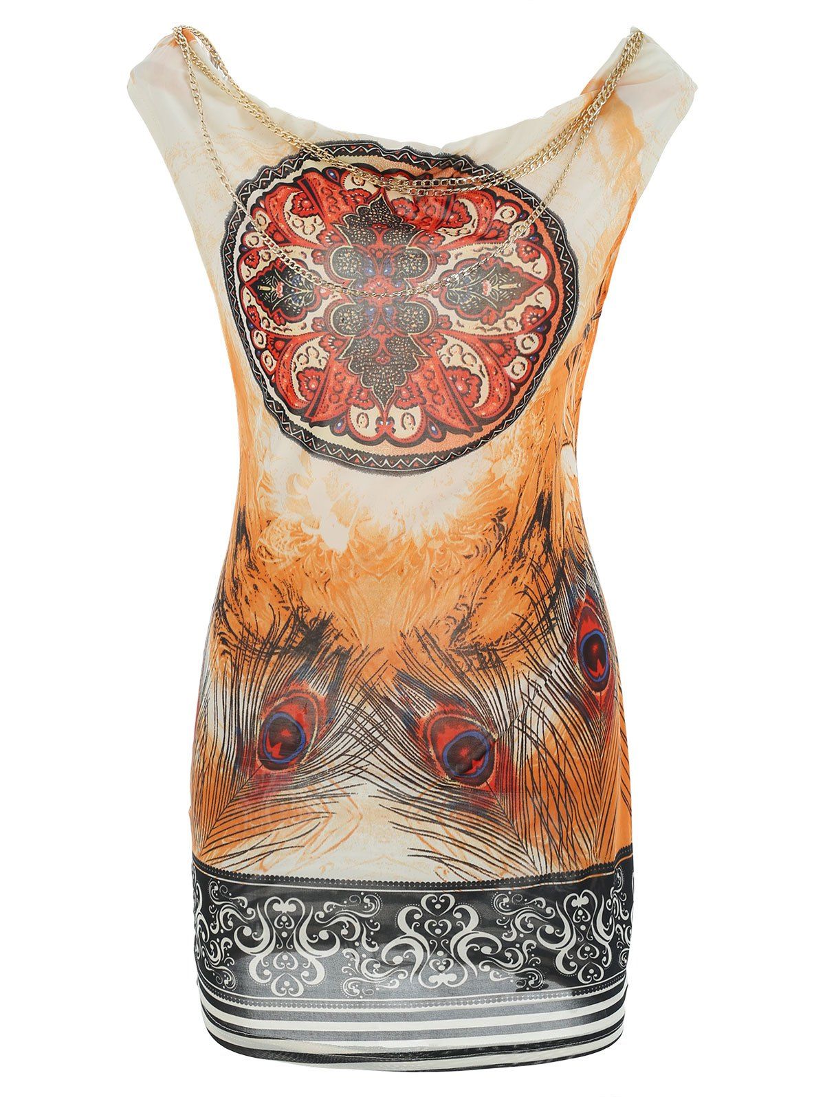 

Sexy Scoop Neck Sleeveless Slimming Dress For Women, Orange