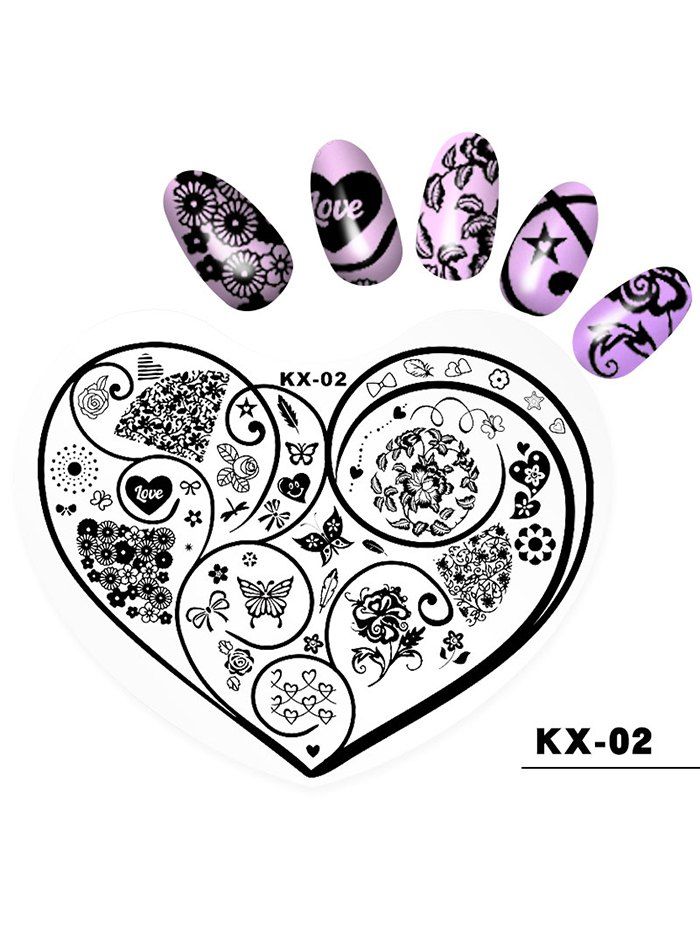 

Beauty Nail Art Love Heart Shaped Plastic Nail Painting Pad, #002