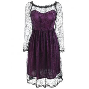 

Halloween Lace Long Sleeve Dress, White