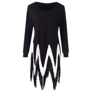 

Long Fringe Sweatshirt, Black