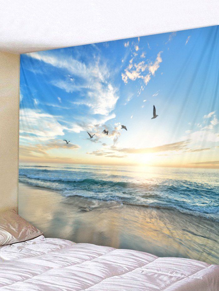 

Wall Hanging Art Sunrise Beach Print Tapestry, Multi