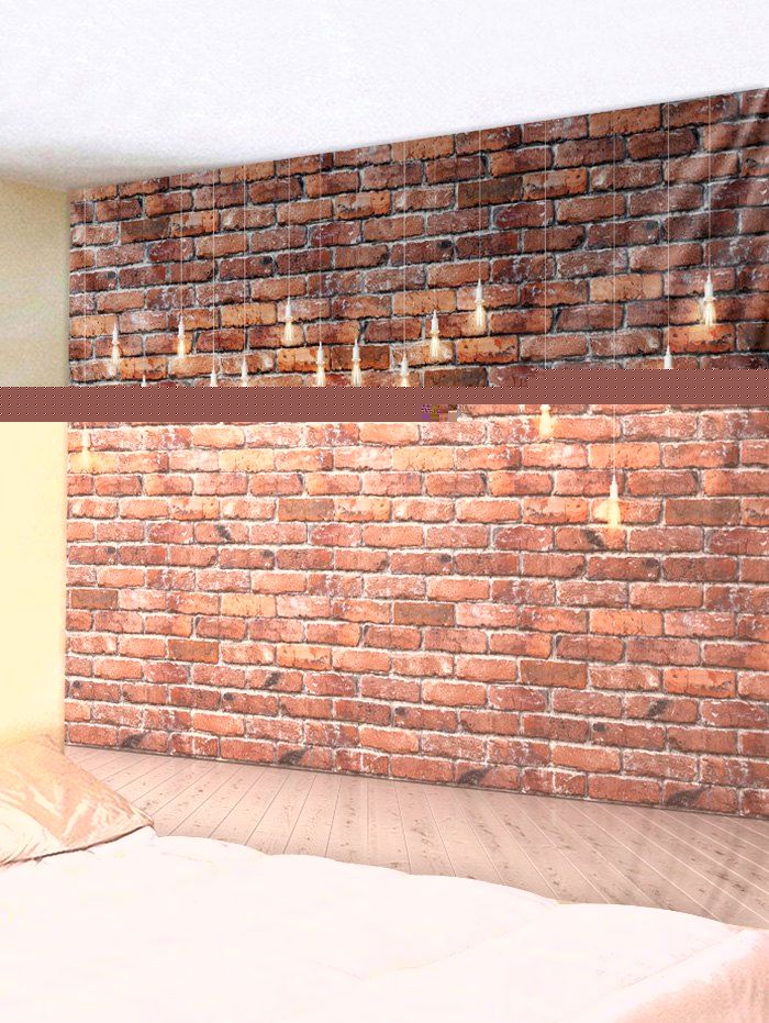[62 OFF] Brick Wall Print Wall Tapestry Art Decoration Rosegal