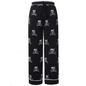 

Plus Size Skull Pattern Palazzo Pants, Black