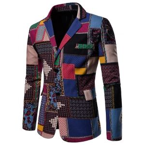 

Split Back Colorful Printed Blazer, Multi