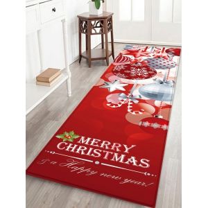 

Christmas Snowflake Printed Non-slip Flannel Floor Mat, Red