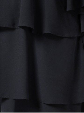 

Plus Size Tiered Keyhole Dress, Black