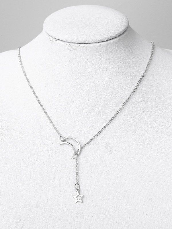 

Alloy Star Moon Elegant Necklace, Silver