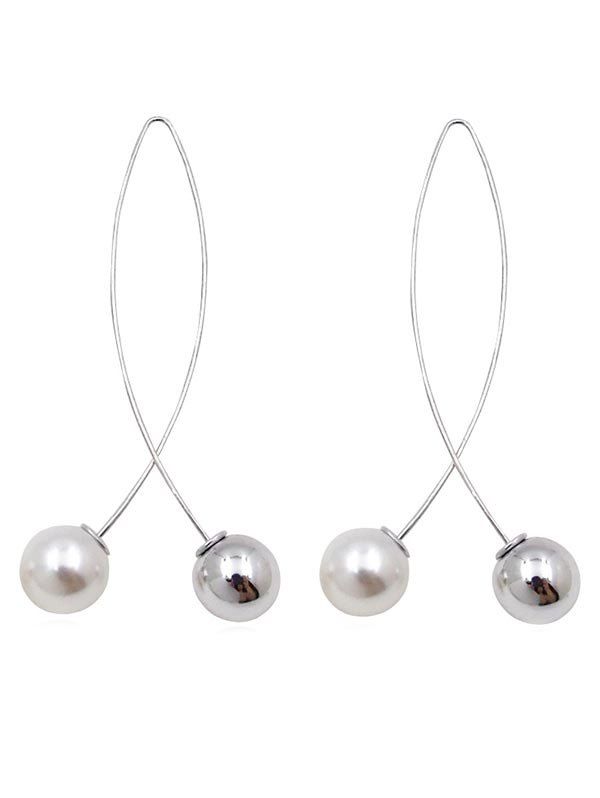 

Vintage Crossing Faux Pearl Drop Earrings, Silver