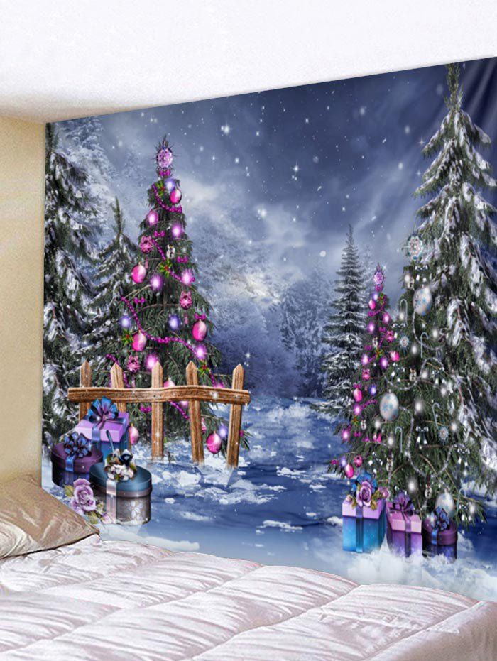 

Christmas Tree Print Wall Tapestry Art Decoration, Multi