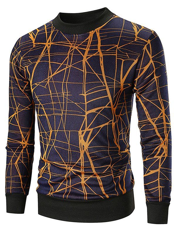 

Web Print Pullover Sweatshirt, Yellow