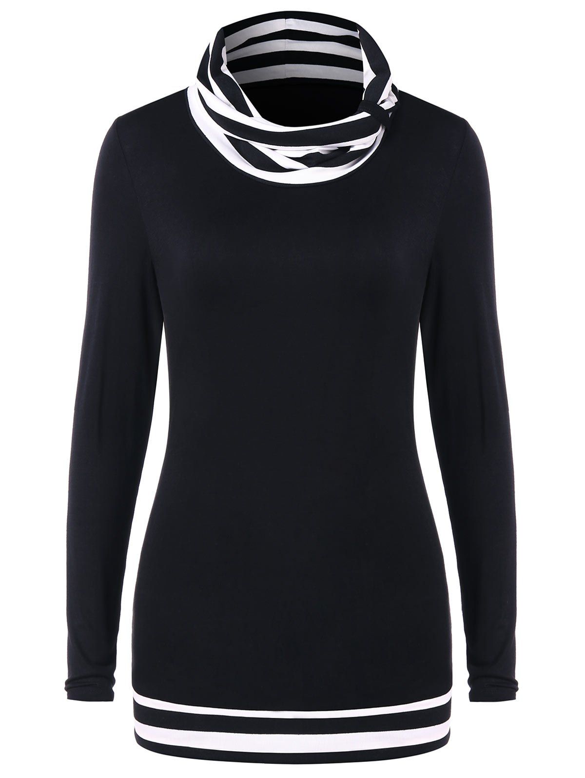 

Full Sleeve Stripe Trim T-shirt, Black