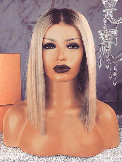 

Center Parting Gradient Medium Straight Synthetic Wig, Multi