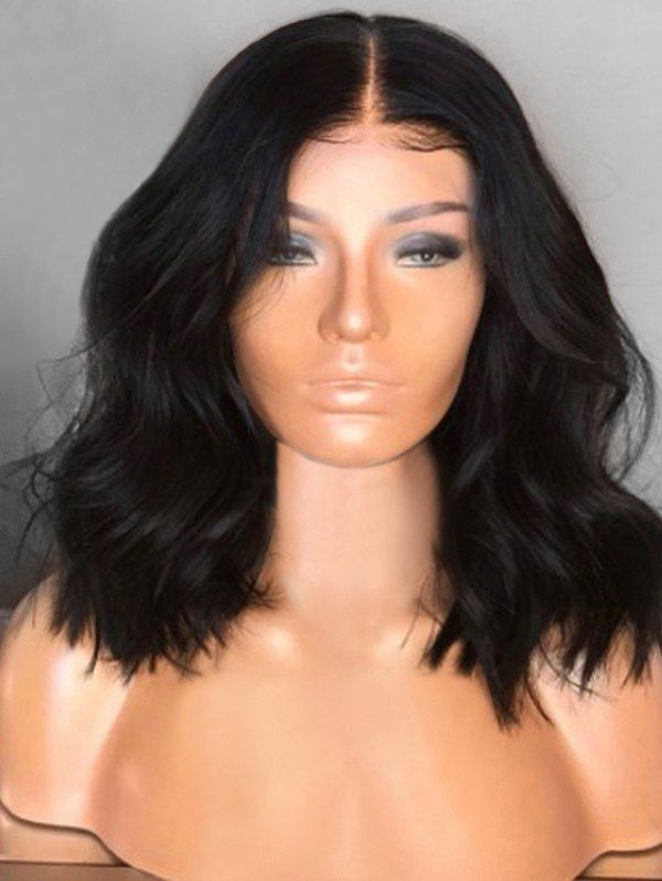 

Medium Center Parting Natural Wavy Synthetic Wig, Natural black
