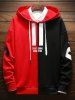 Contrast Color Letter Drawstring Hoodie -  