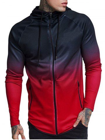 drawstring raglan sleeve zip pockets hoodie