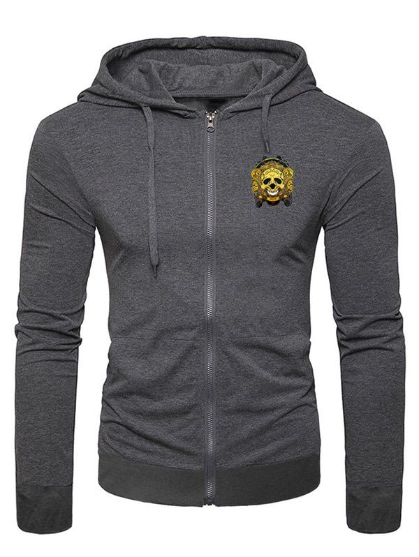 

Halloween Skulls Pattern Drawstring Hoodie, Dark gray