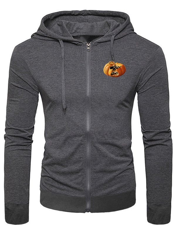 

Halloween Pumpkin Pattern Drawstring Hoodie, Dark gray