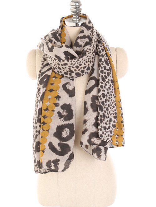 

Leopard Print Lightweight Spring Fall Scarf, Golden brown