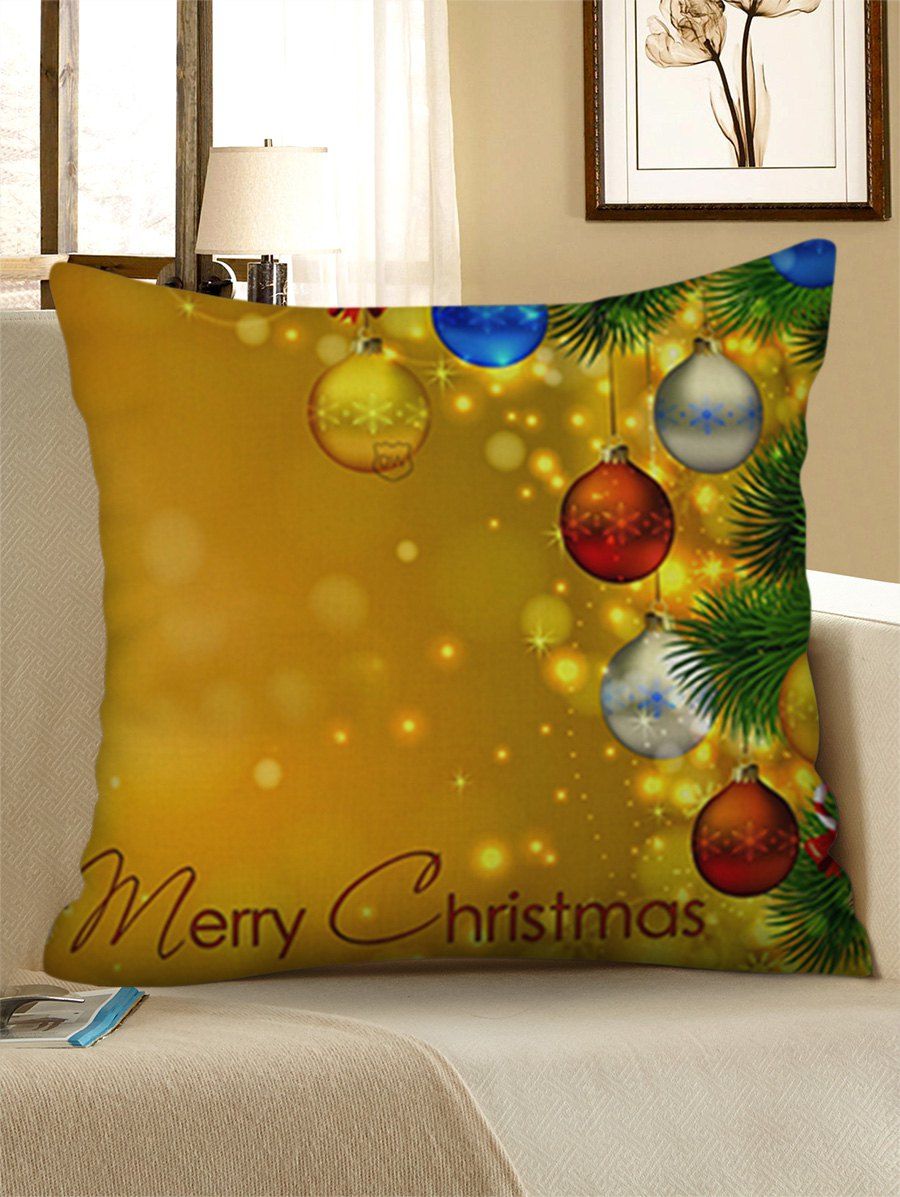 

Christmas Baubles Printed Pillow Case, Rubber ducky yellow