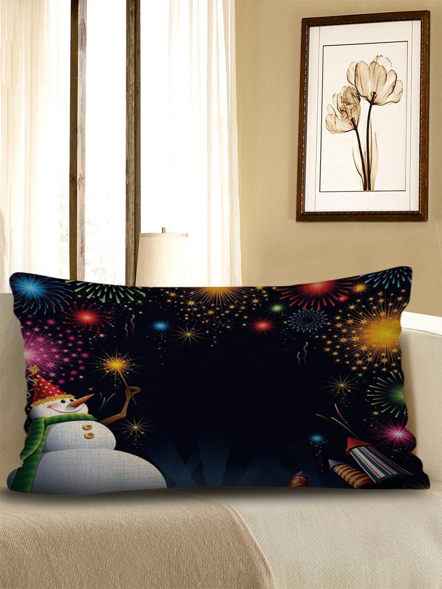 

Christmas Firework Print Decorative Sofa Linen Pillowcase, Multi