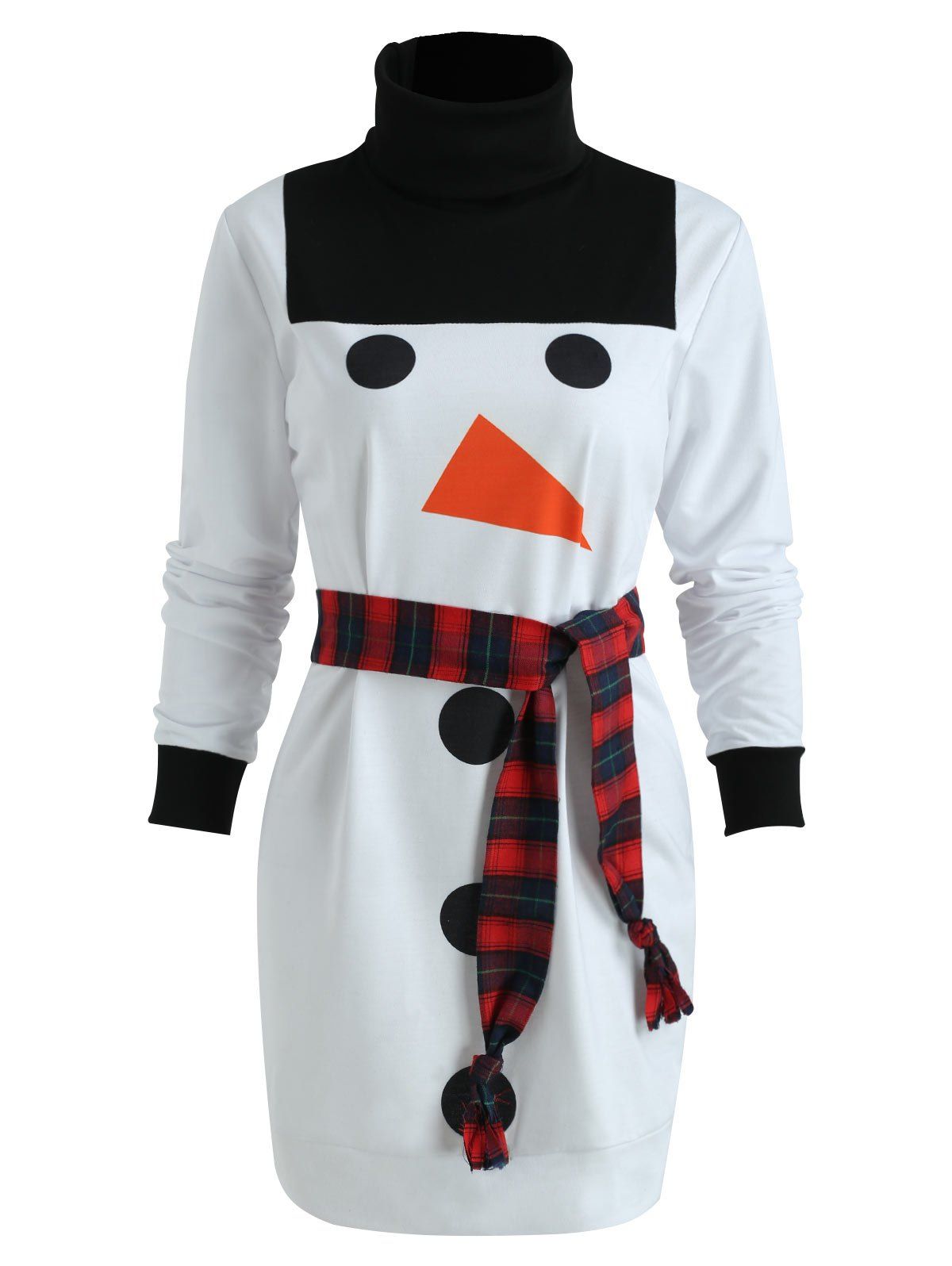 

Christmas Snowman Sweatshirt Dress, White