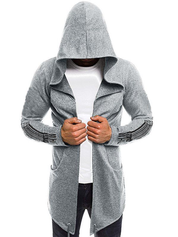 

Letter Print Long Sleeve Hoodie, Light gray