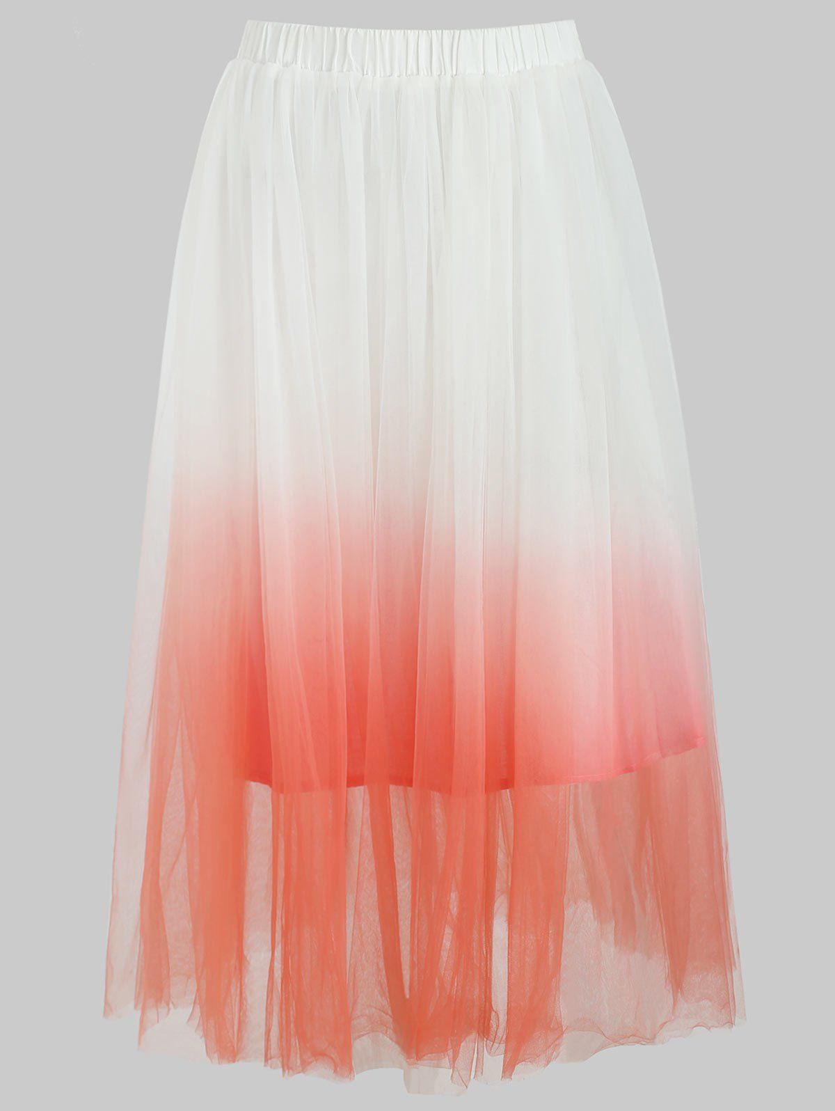 

Ombre Elastic Waist Tulle Skirt, White