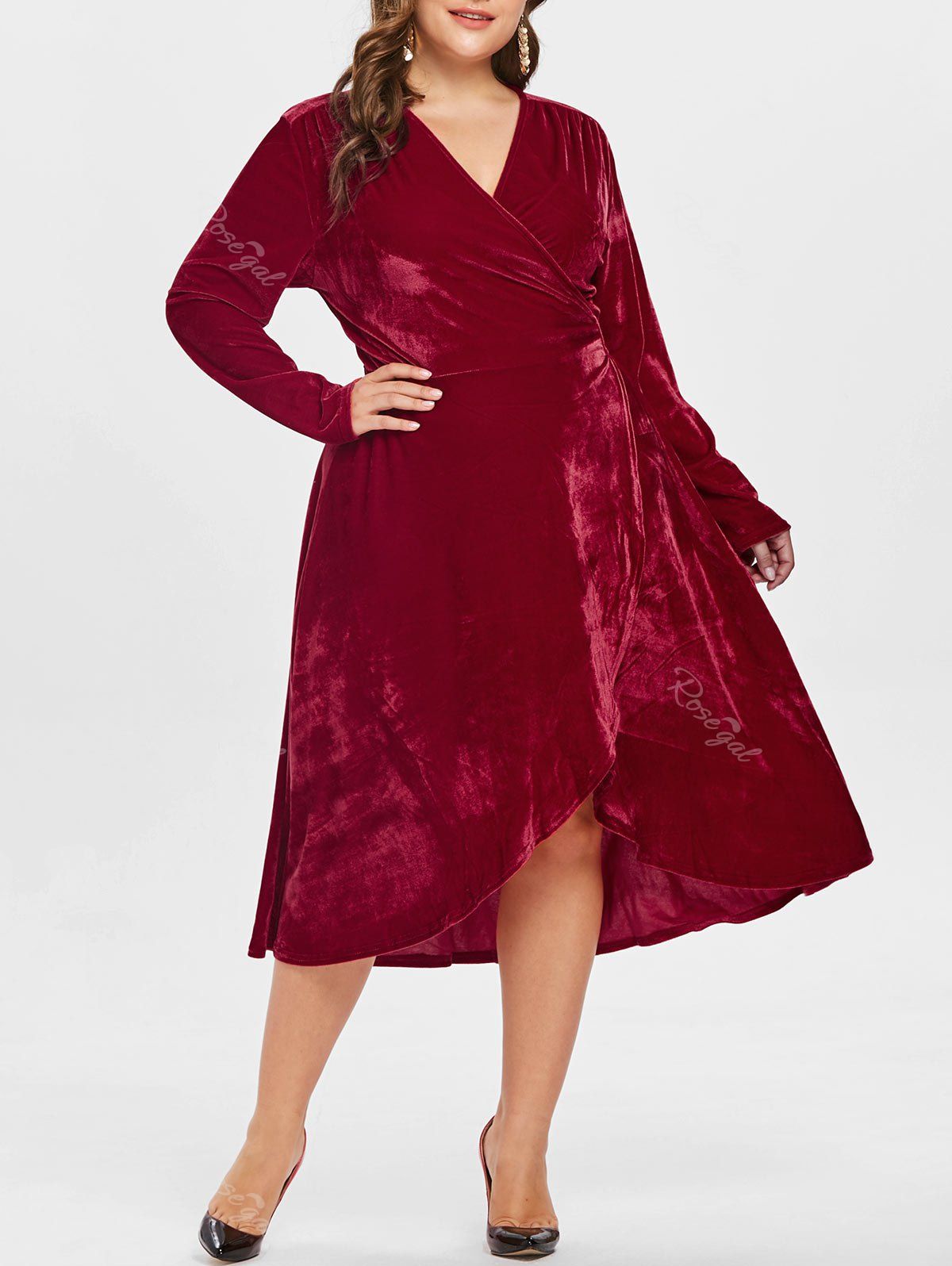 green velvet wrap dress plus size