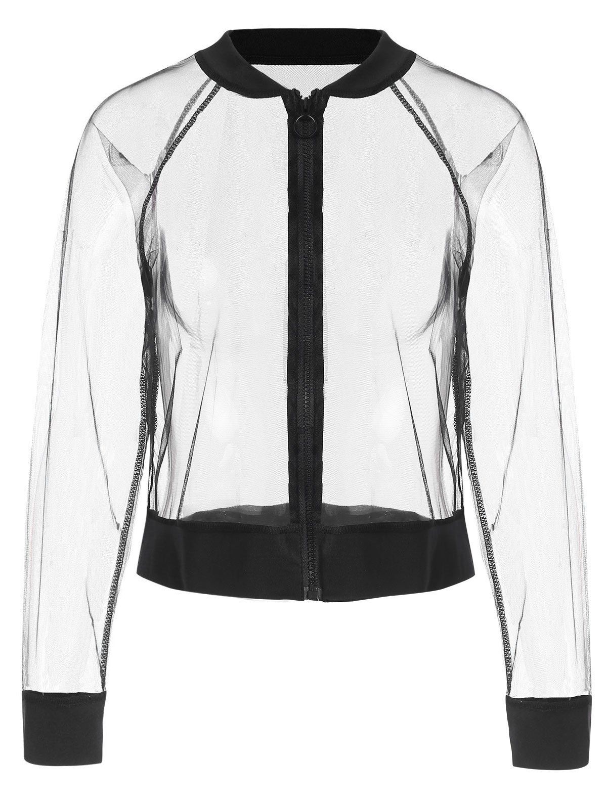 

Breathable Zipper Mesh Jacket, Black
