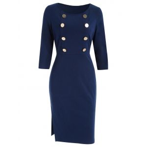 

Half Sleeve Bodycon Dress, Deep blue
