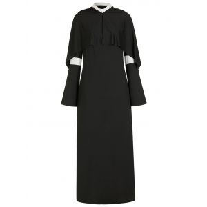 

Plus Size Halloween Cosplay Nun Costume Slit Dress, Black