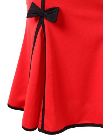 

High Rise Bowknot Mermaid Skirt, Red