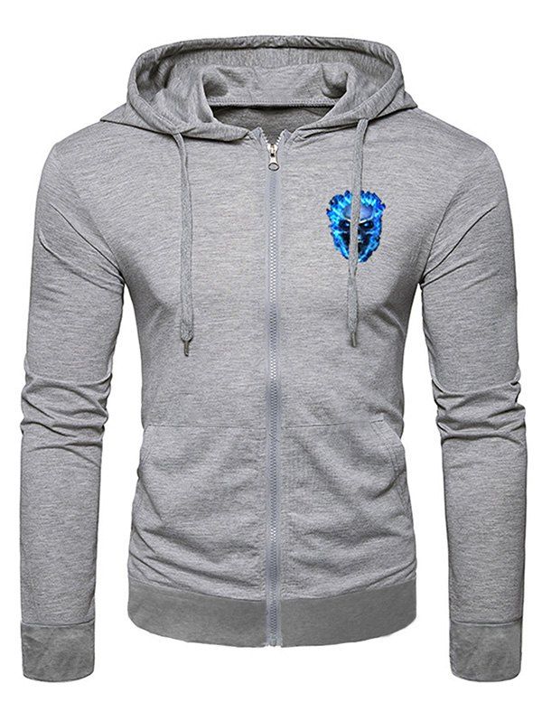 

Halloween Skull Pattern Casual Hoodie, Light gray