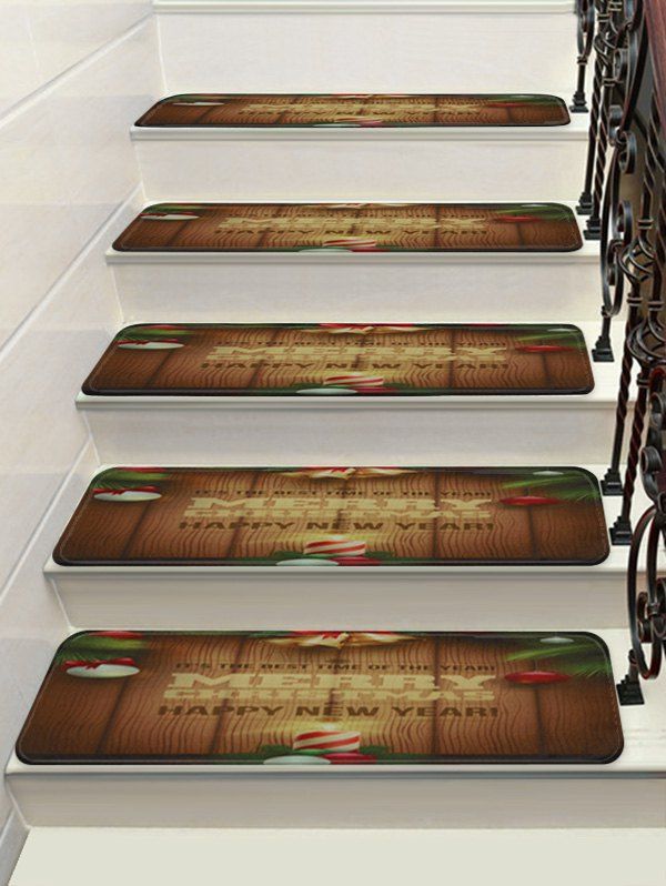 

Merry Christmas Bells Print Stair Floor Rugs, Multi