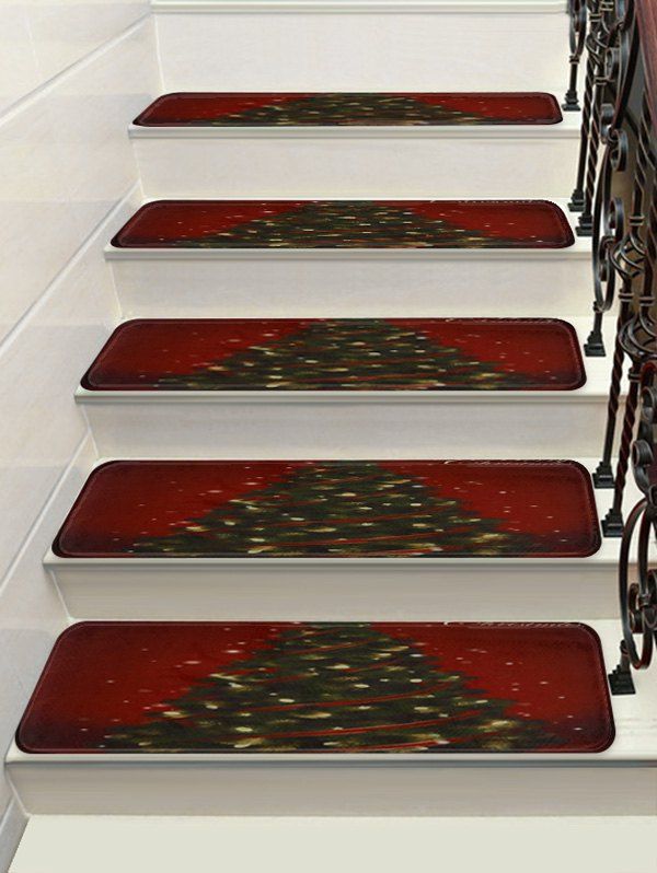 

Christmas Tree Printed Stair Floor Rugs, Multi