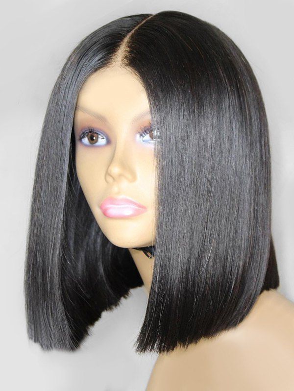 [34% OFF] Medium Center Parting Straight Bob Synthetic Wig 