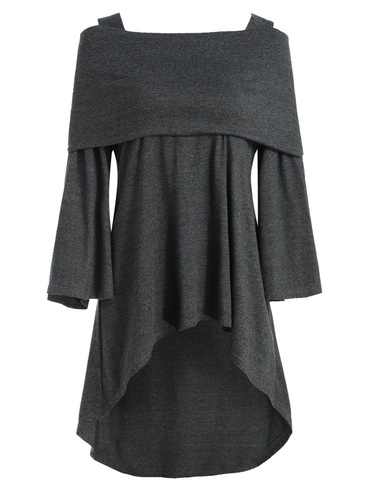 

Off The Shoulder High Low T-shirt, Carbon gray