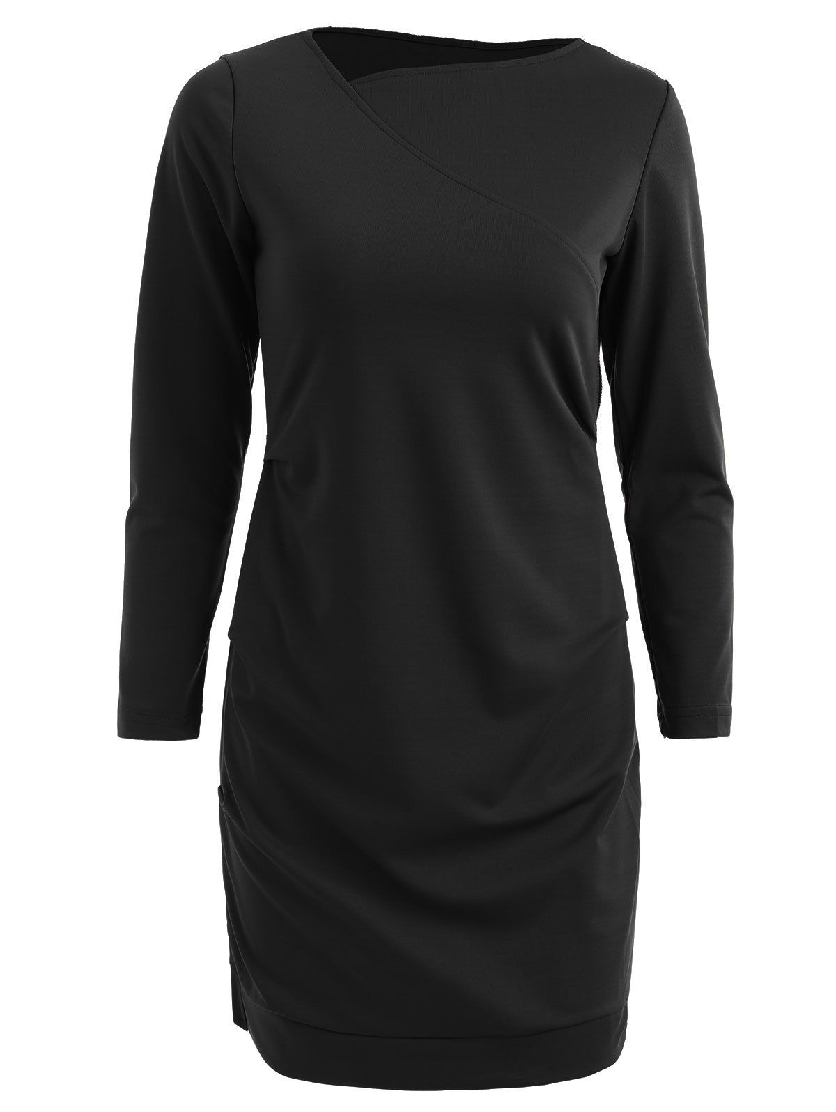 

Full Sleeve Zip Side Bodycon Dress, Black