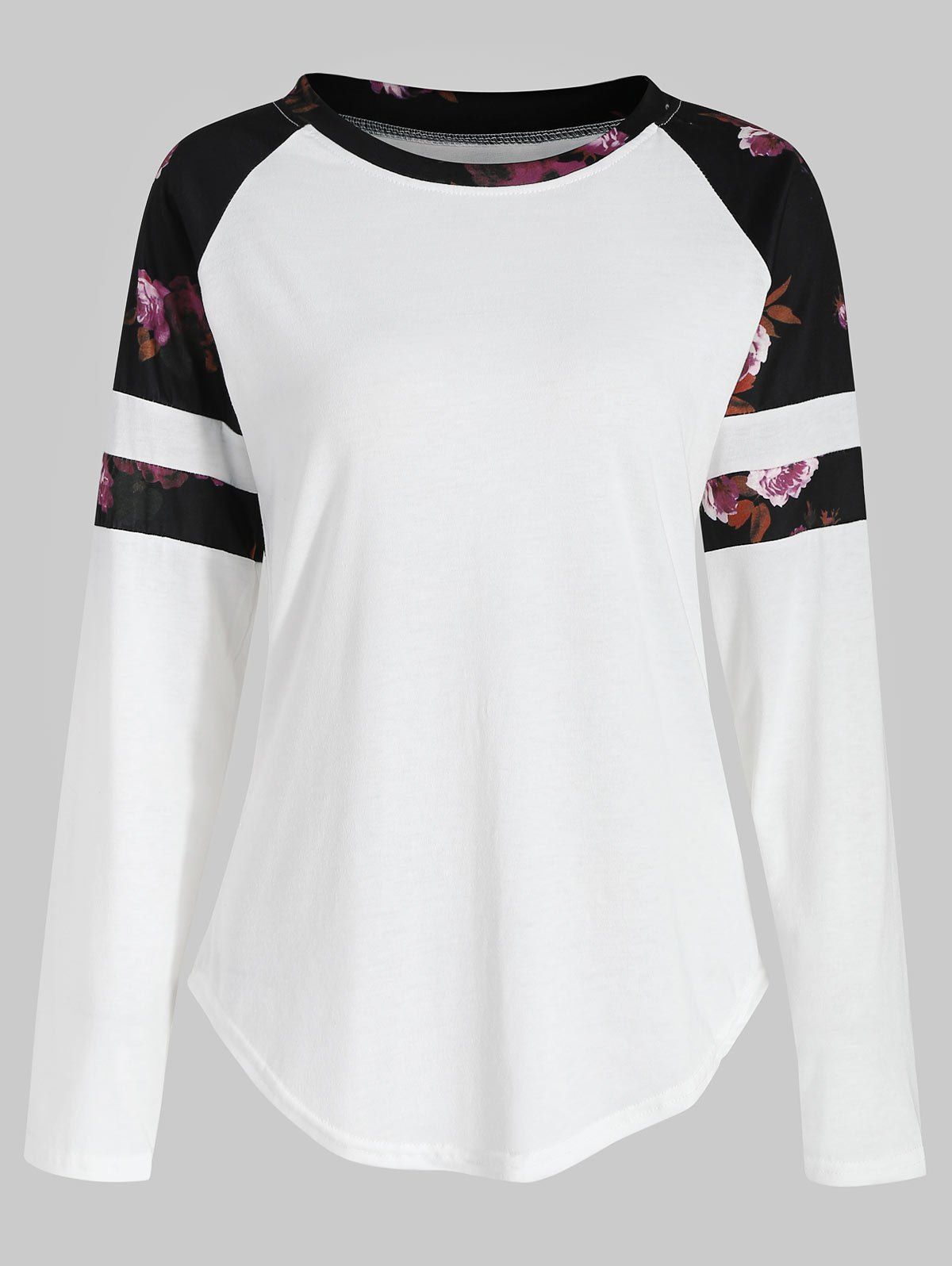 

Long Foral Sleeve T-shirt, White