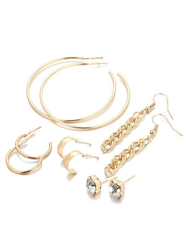 

Overstatement Infinity Alloy Rhinestone Earrings Set, Gold