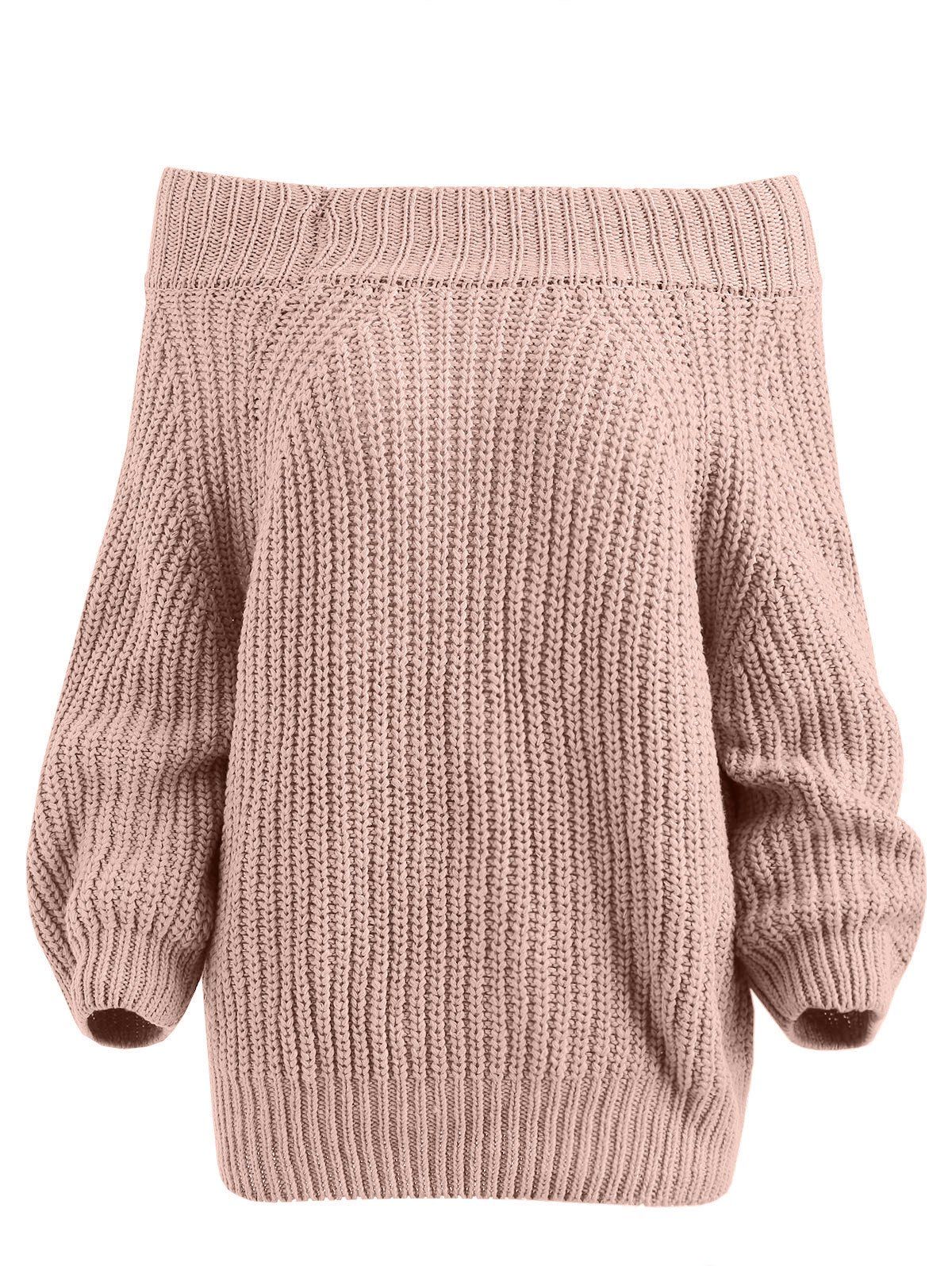 

Pullover Off The Shoulder Chunky Sweater, Pink