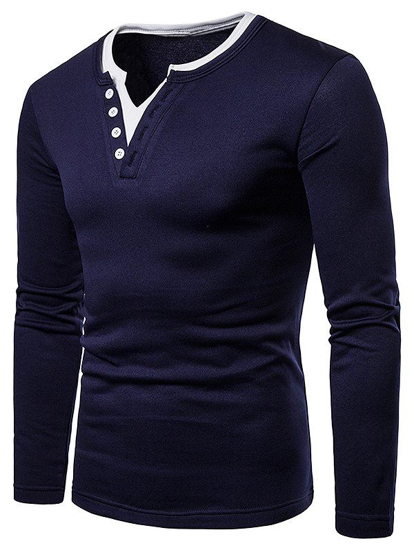 

Layered Neck Casual Tee Shirt, Cadetblue