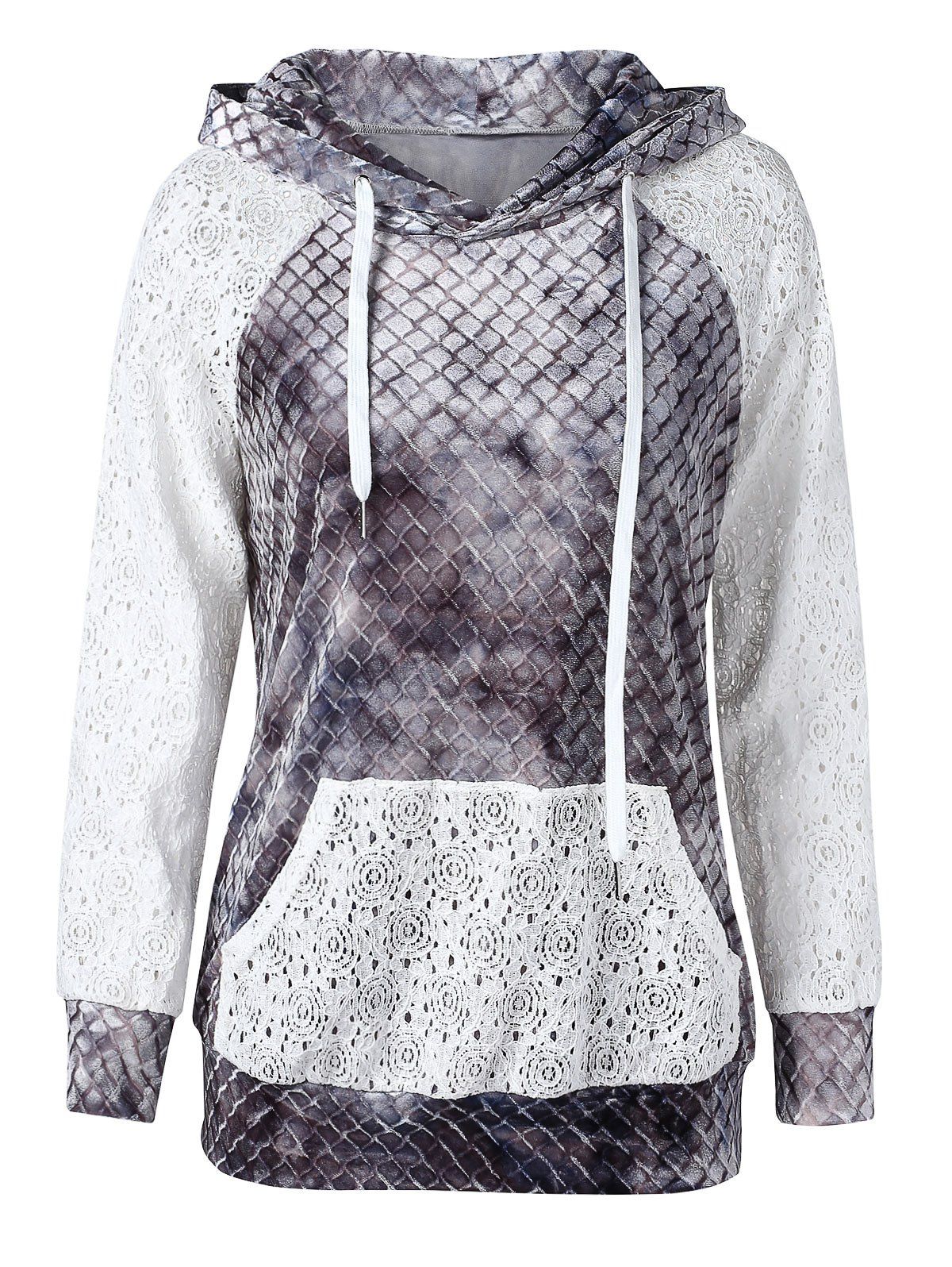 

Snake Print Lace Pocket Hoodie, Multi
