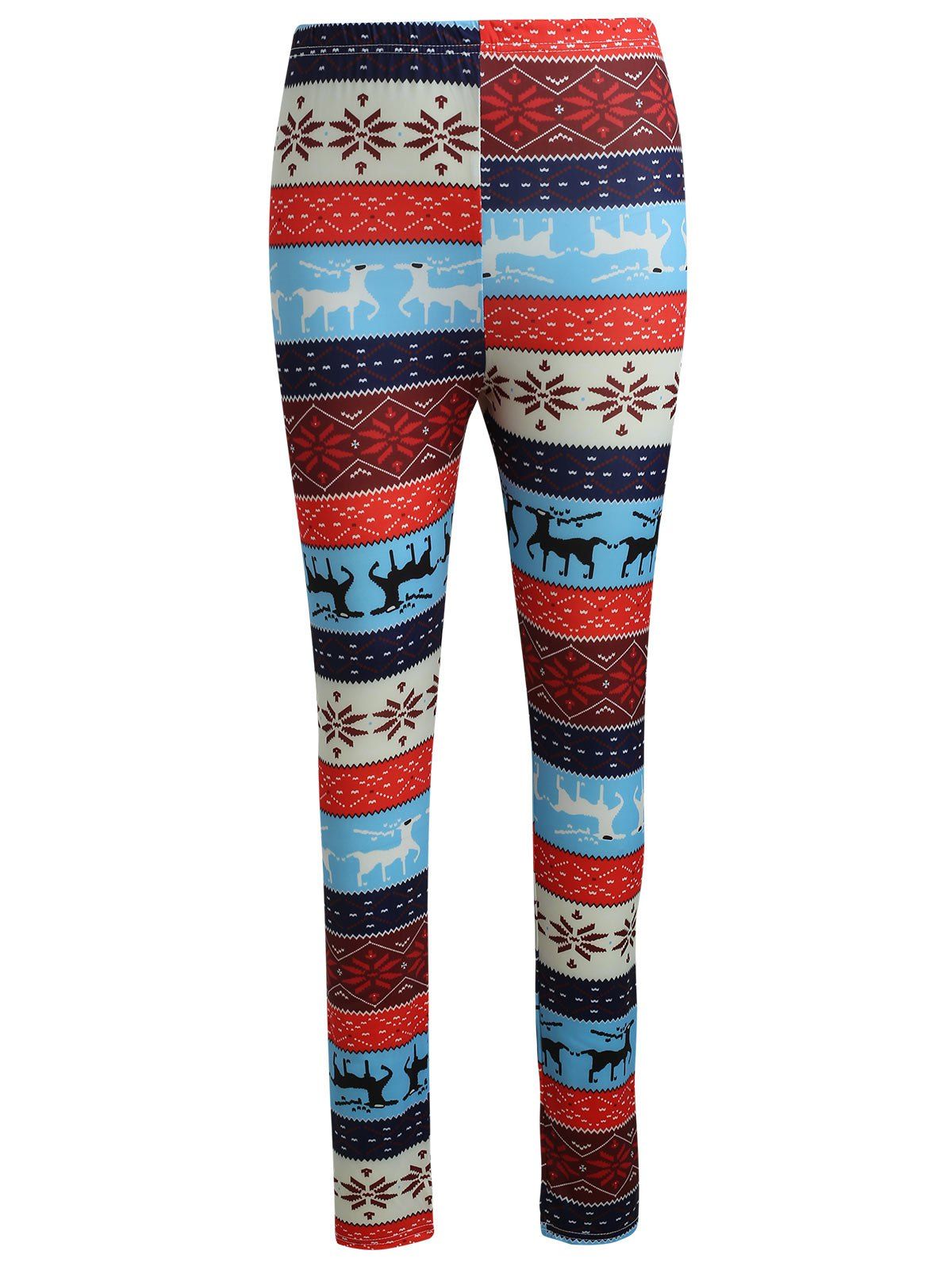 

Christmas Snowflake Deer Print Skinny Pants, Multi